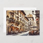 Café in Florenz Italien Postkarte (Vorne/Hinten)