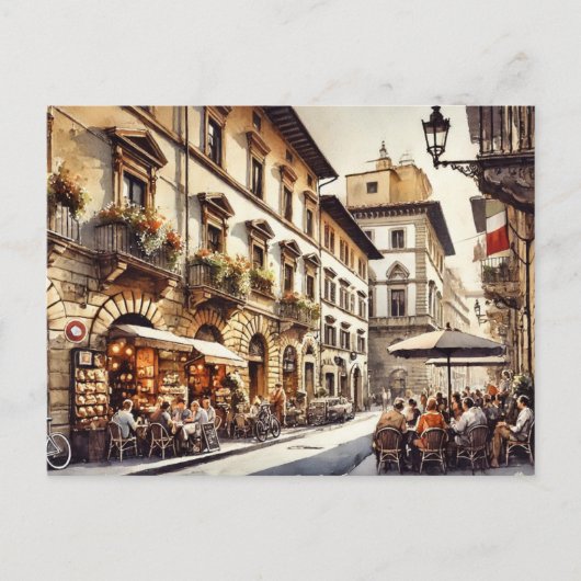 Café in Florenz Italien Postkarte (Vorderseite)