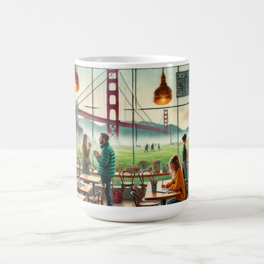 Café in Foggy San Francisco Kaffeetasse (Mittel)