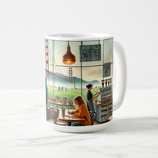 Café in Foggy San Francisco Kaffeetasse (VorderseiteRechts)