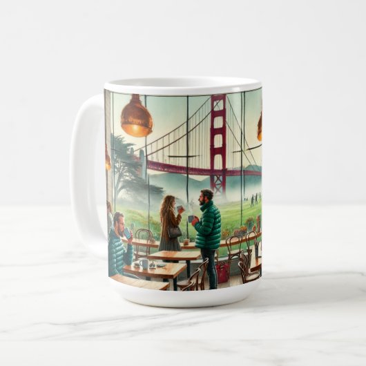 Café in Foggy San Francisco Kaffeetasse (Vorderseite Links)