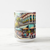 Cafe in Galveston Texas Kaffeetasse (Mittel)