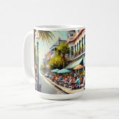 Cafe in Galveston Texas Kaffeetasse (Vorderseite Links)
