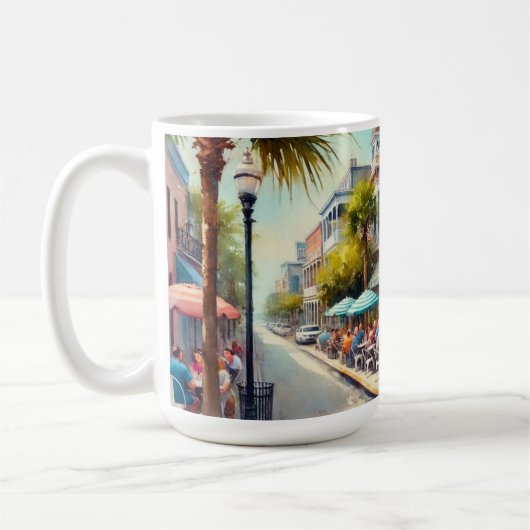 Cafe in Galveston Texas Kaffeetasse (Links)