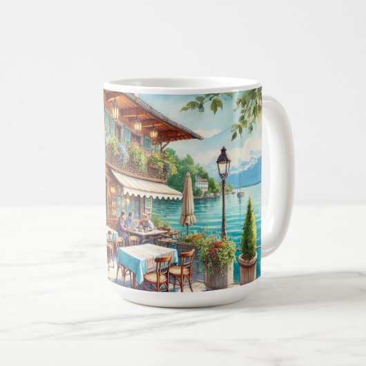 Café in Genf Schweiz Kaffeetasse (VorderseiteRechts)