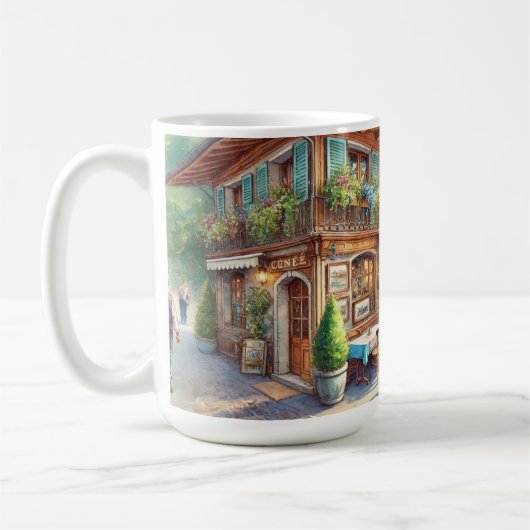 Café in Genf Schweiz Kaffeetasse (Links)