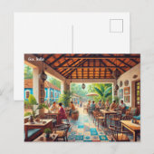 Café in Goa India Postkarte (Vorne/Hinten)