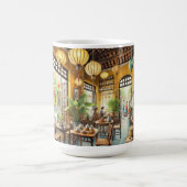 Café in Hoi An Vietnam Aquarellmalerei Kaffeetasse (Mittel)