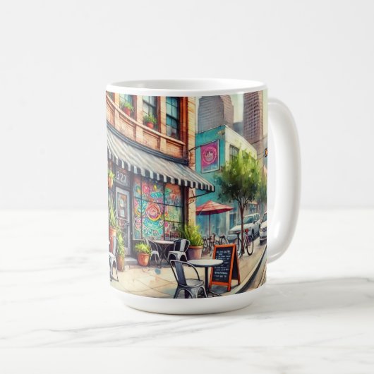 Cafe in Houston Texas Kaffeetasse (VorderseiteRechts)
