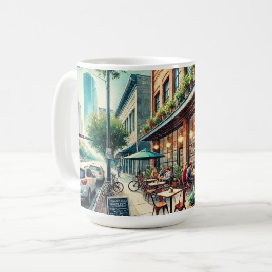 Cafe in Houston Texas Kaffeetasse (Vorderseite Links)