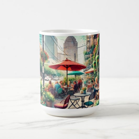 Cafe in Houston Texas Kaffeetasse (Mittel)