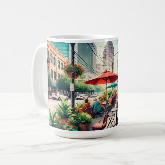 Cafe in Houston Texas Kaffeetasse (Vorderseite Links)