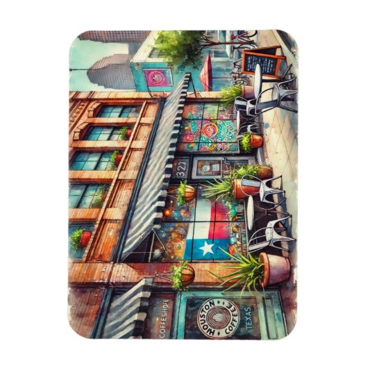 Cafe in Houston Texas Magnet (Vertikal)