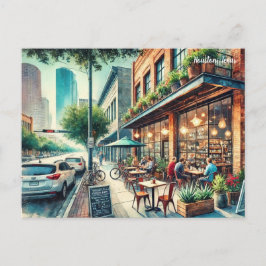 Cafe in Houston Texas Postkarte