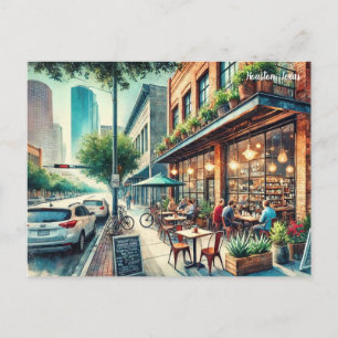 Cafe in Houston Texas Postkarte
