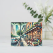 Cafe in Houston Texas Postkarte (Stehend Vorderseite)