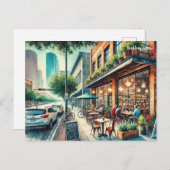 Cafe in Houston Texas Postkarte (Vorne/Hinten)