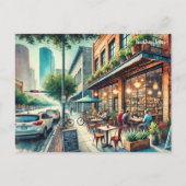 Cafe in Houston Texas Postkarte (Vorderseite)