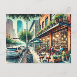 Cafe in Houston Texas Postkarte