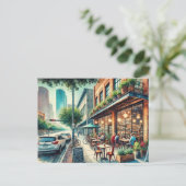Cafe in Houston Texas Postkarte (Stehend Vorderseite)