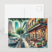 Cafe in Houston Texas Postkarte (Vorne/Hinten)