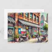 Cafe in Houston Texas Postkarte (Vorne/Hinten)