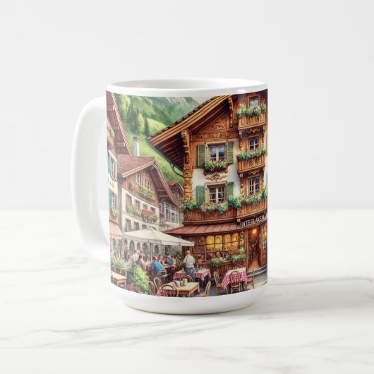 Café in Interlaken Schweiz Kaffeetasse (Vorderseite Links)