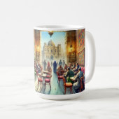 Café in Kairo Ägypten Wasserfarben Malerei Kaffeetasse (VorderseiteRechts)