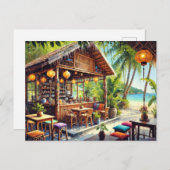Cafe in Koh Samui Postkarte (Vorne/Hinten)