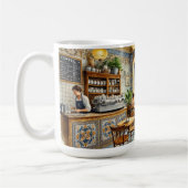 Café in Lissabon Gelbe Straßenbahn Wasserfarbe Kaffeetasse (Links)
