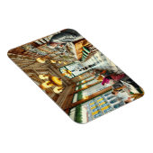 Café in Lissabon Wasserfarbe Magnet (Rechte Seite)