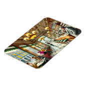 Café in Lissabon Wasserfarbe Magnet (Linke Seite)
