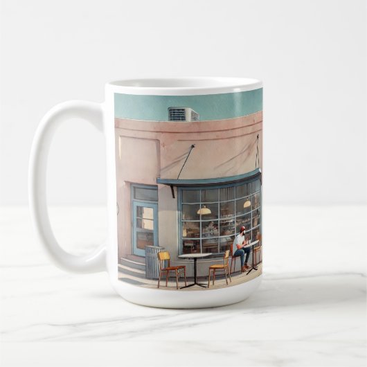 Cafe in Marfa Texas Kaffeetasse (Links)