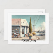 Cafe in Marfa Texas Postkarte (Vorne/Hinten)