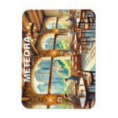 Café in Meteora Griechenland Reisen Landschaft Magnet (Vertikal)