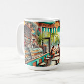 Café in Miami Watercolor Kaffeetasse (Vorderseite Links)
