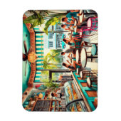Café in Miami Watercolor Magnet (Vertikal)