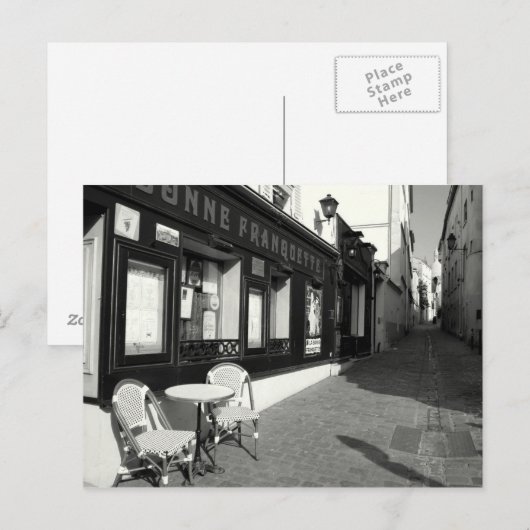 Café in Montmarte Postkarte (Vorne/Hinten)