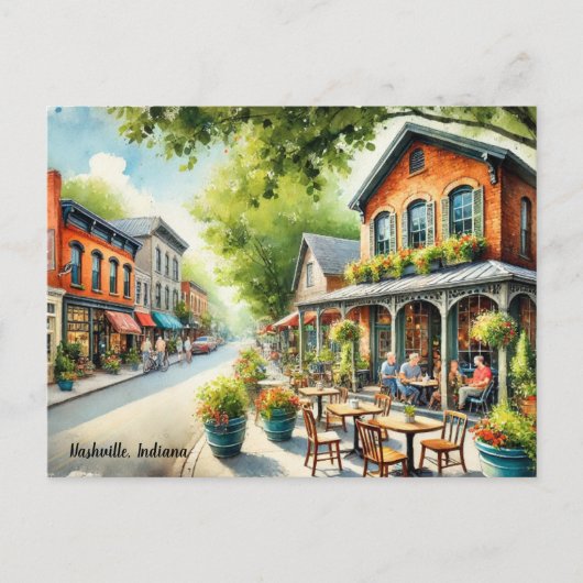 Café in Nashville Indiana Postkarte (Vorderseite)