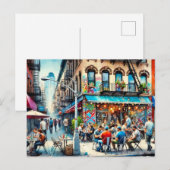 Café in New York Bronx Postkarte (Vorne/Hinten)