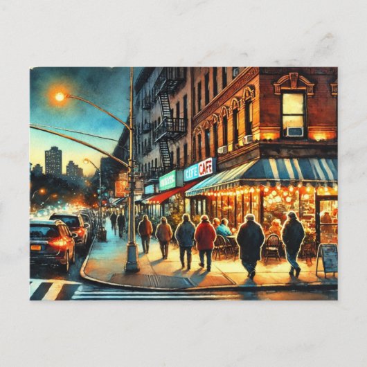 Café in New York Bronx Postkarte (Vorderseite)