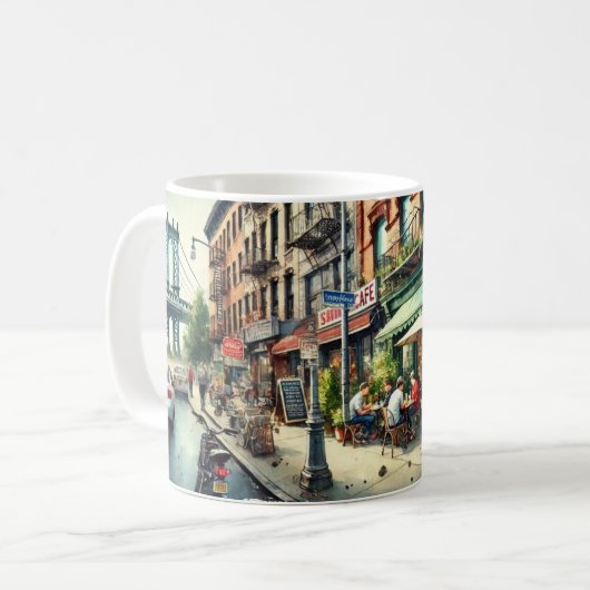 Café in New York Brooklyn Kaffeetasse (Vorderseite Links)