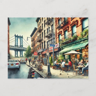 Café in New York Brooklyn Postkarte