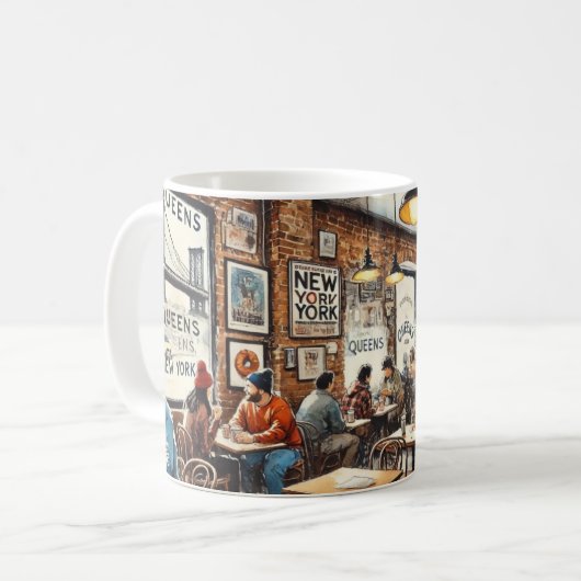 Café in New York Queens Kaffeetasse (Vorderseite Links)