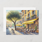 Café in Nizza Tasse Frankreich Postkarte (Vorne/Hinten)