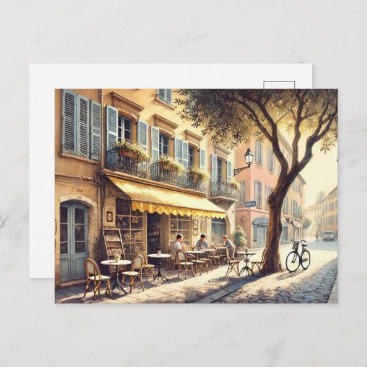 Café in Nizza Tasse Frankreich Postkarte (Vorne/Hinten)