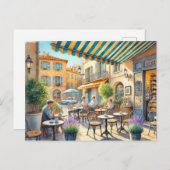 Café in Nizza Tasse Frankreich Postkarte (Vorne/Hinten)