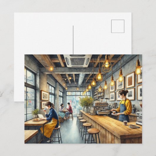 Café in Osaka Postkarte (Vorne/Hinten)