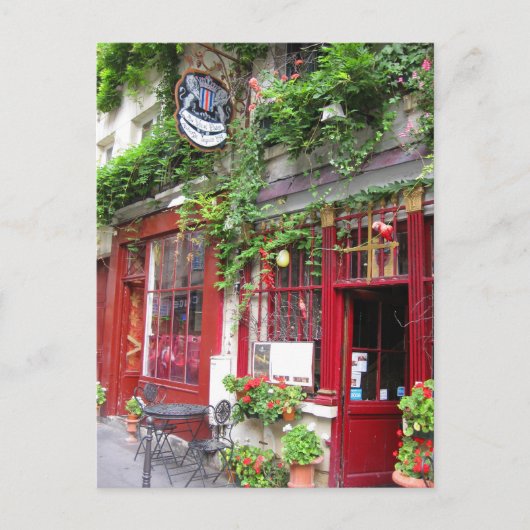 Café in Paris Postkarte (Vorderseite)