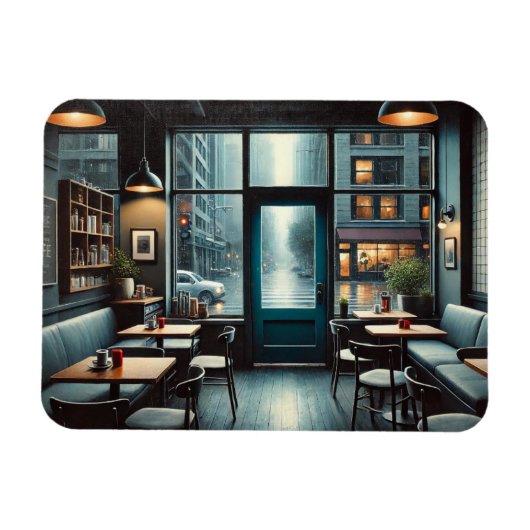 Café in Rainy Seattle Magnet (Horizontal)
